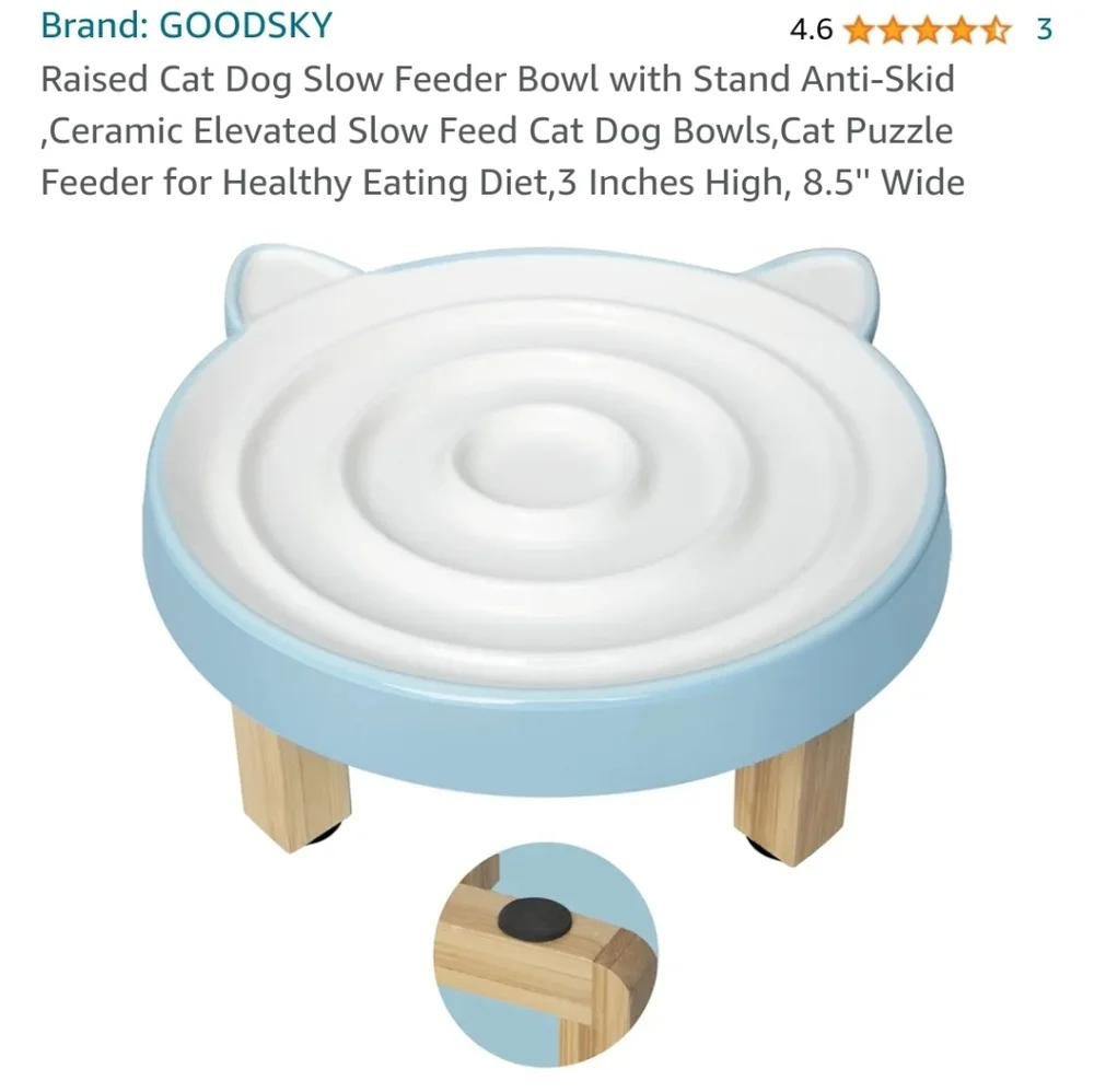 Raised pet slow feeder bowl